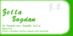 zella bogdan business card